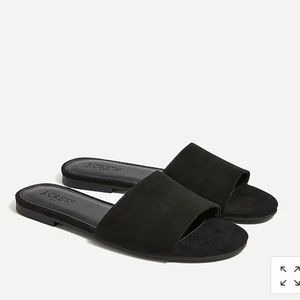 Black JCrew Suede Fabric Slide Sandals Size 8 New in Box NWT